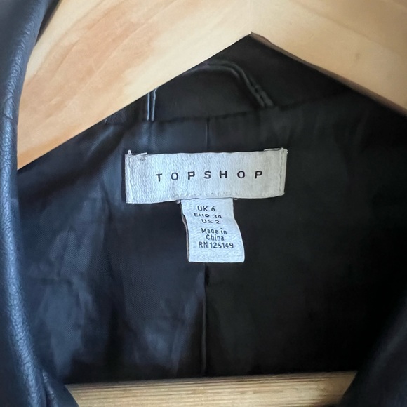 black topshop moto jacket size 4 - Picture 2 of 3